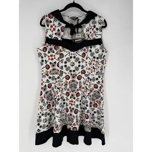 BANNED HOT AS HELL SLEEVELESS DRESS TATTOO PRINT XL NWT SKULLS WHIMSIGOTH GOTHIC